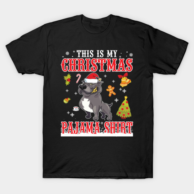 S8Shop Merry Christmas Pitbull Lover T-shirt - Pitbull Dog On Snow Gilf This Is My Christmas